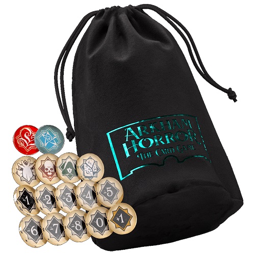 Arkham Horror Chaos Tokens + Token Bag